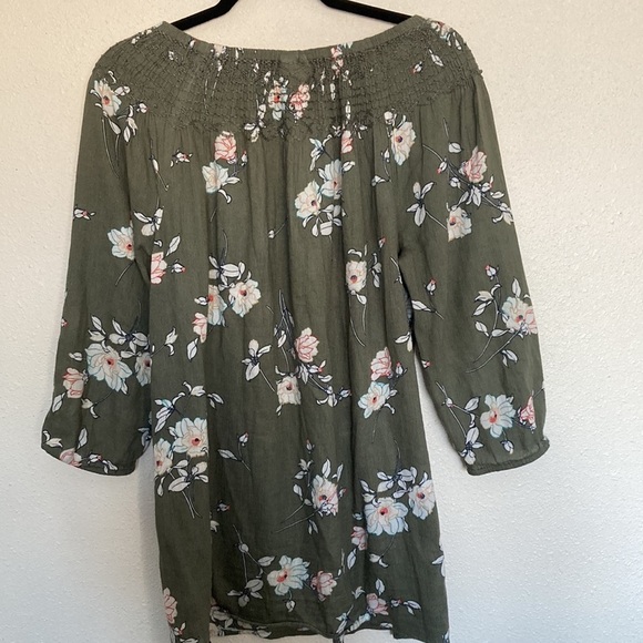 J.Jill Off Shoulder Tunic Pullover Women's Floral Top Size S - Picture 3 of 6